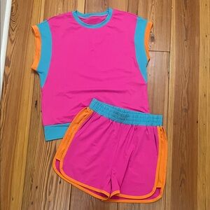 Vibrant Pink Women's Shorts Set